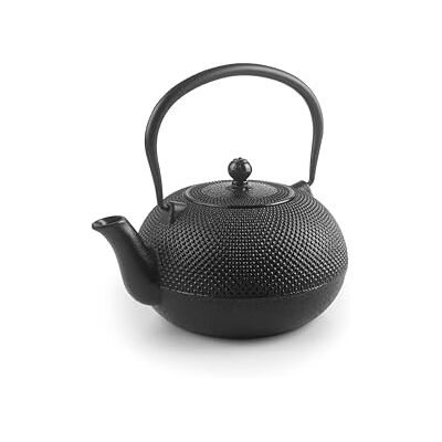 IBILI Theepot van zwart gietijzer, 1,2 liter, geëmailleerde binnenkant, compatibel met inductiekookplaten, zwart IBILI Theepot van zwart gietijzer, 1,2 liter, geëmailleerde binnenkant, compatibel met inductiekookplaten, zwart