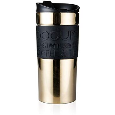 Bodum Reisbeker, isotherm, van roestvrij staal, dubbelwandig, klapdeksel – 0,35 liter goud Bodum Reisbeker, isotherm, van roestvrij staal, dubbelwandig, klapdeksel – 0,35 liter goud