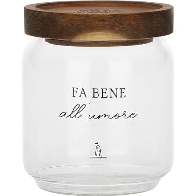 LA PORCELLANA BIANCA Bocal à sucre en verre borosilicate, capacité 400 ml, collection I Garbati LA PORCELLANA BIANCA Bocal à sucre en verre borosilicate, capacité 400 ml, collection I Garbati
