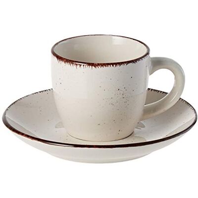 Tognana Stay Koffiekopjes met bord, Stoneware, beige, 6 stuks Tognana Stay Koffiekopjes met bord, Stoneware, beige, 6 stuks