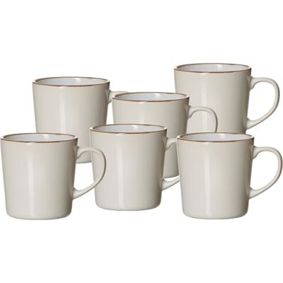Ritzenhoff & Breker , Visby Witte keramische koffiekopjes, 400 ml, 6 stuks Ritzenhoff & Breker , Visby Witte keramische koffiekopjes, 400 ml, 6 stuks