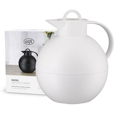 ALFI KUGEL Thermoskan, 0,94 l, wit, 12 uur warm en 24 uur koud, hygiënisch inzetstuk van gehard glas, schroefsluiting, ideaal als koffiezetapparaat, theepot ALFI KUGEL Thermoskan, 0,94 l, wit, 12 uur warm en 24 uur koud, hygiënisch inzetstuk van gehard glas, schroefsluiting, ideaal als koffiezetapparaat, theepot