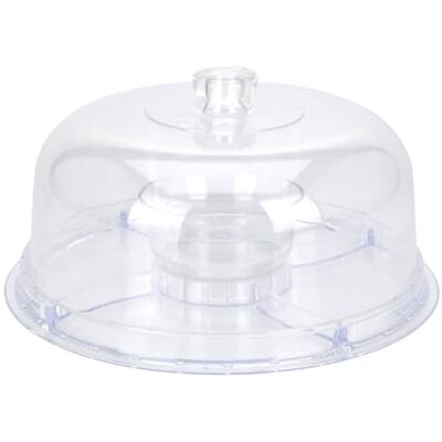 WELL HOME MOBILIARIO & DECORACIÓN Well Home Taartschaal met koepel, multifunctioneel, 6 toepassingen, PS-materiaal, transparant, Ø 30,5 cm WELL HOME MOBILIARIO & DECORACIÓN Well Home Taartschaal met koepel, multifunctioneel, 6 toepassingen, PS-materiaal, transparant, Ø 30,5 cm