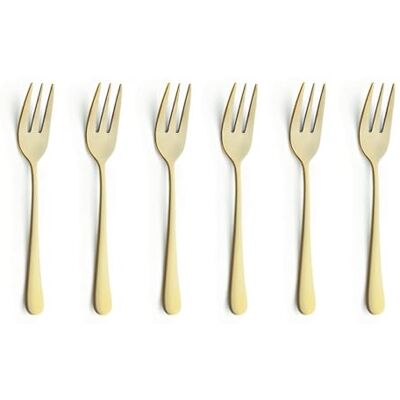 Amefa Vintage Set6 Gebakvorken Goud Amefa Vintage Set6 Gebakvorken Goud