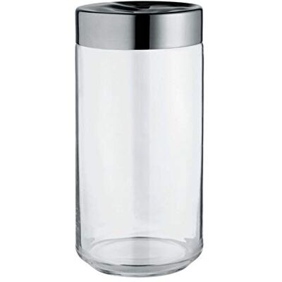 Alessi Julieta LC10 Keukenpot in luchtdicht design, behuizing van glas met deksel van roestvrij staal 18/10, 150 cl Alessi Julieta LC10 Keukenpot in luchtdicht design, behuizing van glas met deksel van roestvrij staal 18/10, 150 cl