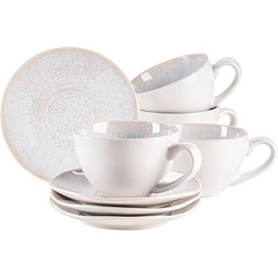 MÄSER Sneeuwkoningin kopjes, aardewerk, wit, 270 ml MÄSER Sneeuwkoningin kopjes, aardewerk, wit, 270 ml