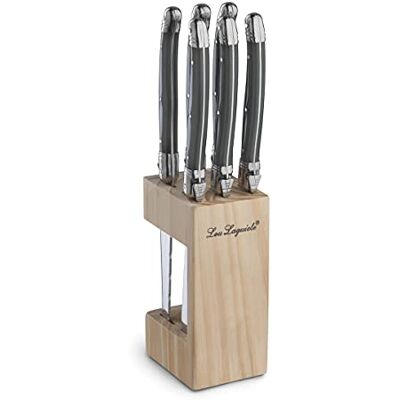 Amefa Lou Laguiole 2511ACK000K35 messenblok met 6 steakmessen, roestvrij staal, grijs, Eén maat Amefa Lou Laguiole 2511ACK000K35 messenblok met 6 steakmessen, roestvrij staal, grijs, Eén maat