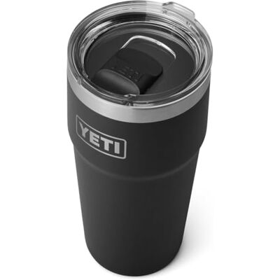 YETI Rambler Cup, vacuüm geïsoleerde roestvrijstalen stapelbare beker met magneetdeksel, zwart, 591 ml YETI Rambler Cup, vacuüm geïsoleerde roestvrijstalen stapelbare beker met magneetdeksel, zwart, 591 ml