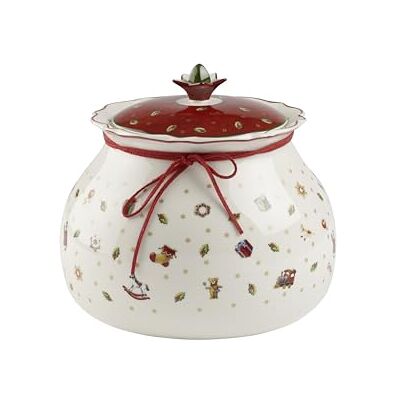Villeroy & Boch Toy's Delight grote voorraaddoos, premium porselein, wit/rood Villeroy & Boch Toy's Delight grote voorraaddoos, premium porselein, wit/rood