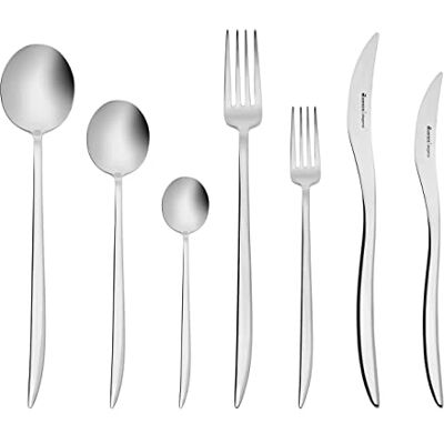 KARACA Amour Elegance Bestekset 84-delig met doos voor 12 personen, staal, 12 tafelvorken, 12 eetlepels, 12 tafelmessen, 12 dessertvorken, 12 dessertlepels KARACA Amour Elegance Bestekset 84-delig met doos voor 12 personen, staal, 12 tafelvorken, 12 eetlepels, 12 tafelmessen, 12 dessertvorken, 12 dessertlepels