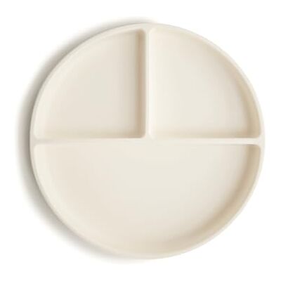 mushie Verdeelde zuignapbord van siliconen, BPA-vrij, accessoires voor baby's, jongens en meisjes, vaatwasmachinebestendig en magnetronbestendig, ivoorkleurig mushie Verdeelde zuignapbord van siliconen, BPA-vrij, accessoires voor baby's, jongens en meisjes, vaatwasmachinebestendig en magnetronbestendig, ivoorkleurig
