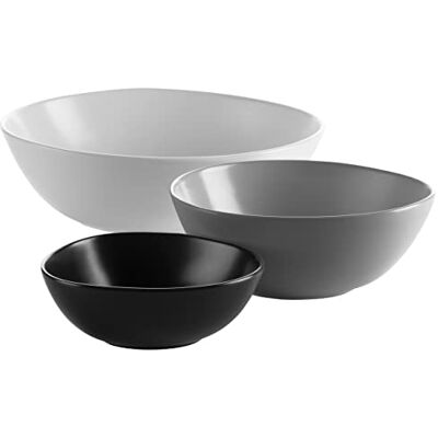 MÄSER 931240 Serie Glendale 6-delige dessertbordenset van porselein voor 2 personen, zwart/wit/grijs MÄSER 931240 Serie Glendale 6-delige dessertbordenset van porselein voor 2 personen, zwart/wit/grijs