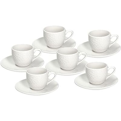 Tognana GF085010000 set van 6 koffiekopjes met bord cc80 Golf, porselein Tognana GF085010000 set van 6 koffiekopjes met bord cc80 Golf, porselein
