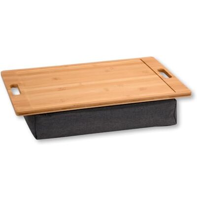 Kesper Kniedienblad, Materiaal: bamboe, textiel, afmetingen: 45 x 31 cm/hoogte: 8 cm, kleur: bruin, grijs 77622 Kesper Kniedienblad, Materiaal: bamboe, textiel, afmetingen: 45 x 31 cm/hoogte: 8 cm, kleur: bruin, grijs 77622
