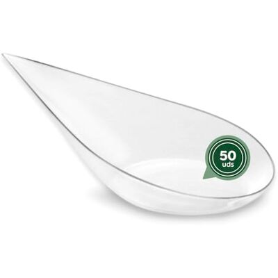 Maxi Products 50 stuks recycleerbare kunststof eetlepels speciaal voor catering, evenementen, tapas, proeverij, voedsel, catering, transparante tranen Maxi Products 50 stuks recycleerbare kunststof eetlepels speciaal voor catering, evenementen, tapas, proeverij, voedsel, catering, transparante tranen