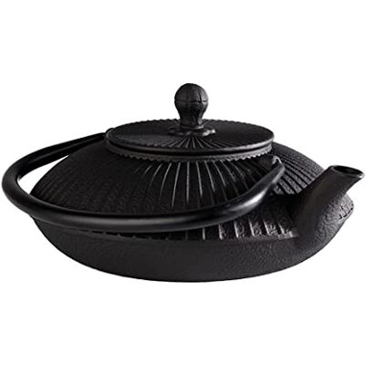 APS Gietijzeren theepot "Asia", binnenkant geëmailleerd, theezeef, geschikt voor 2-3 kopjes, afmetingen 18 x 19,5 cm, hoogte 15 cm, volume 0,8 l, zwart APS Gietijzeren theepot "Asia", binnenkant geëmailleerd, theezeef, geschikt voor 2-3 kopjes, afmetingen 18 x 19,5 cm, hoogte 15 cm, volume 0,8 l, zwart