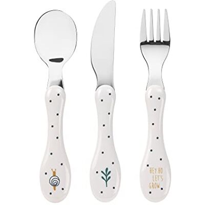 Lässig Kinderbestekset 3-delig lepel vork mes roestvrij staal kunststof handvat / bestek 3 stuks Garden Explorer Lässig Kinderbestekset 3-delig lepel vork mes roestvrij staal kunststof handvat / bestek 3 stuks Garden Explorer