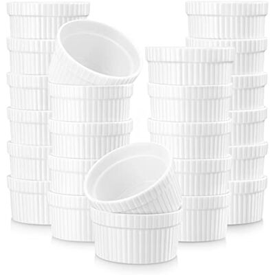 MALACASA 24 stuks sauskommen, ovenschaal, soufflé, gebak, cupcakes, kommen 55 ml porseleinen adembakvormen, mini-ovenschalen, souffle-kommen, sauskommen, dessertkommen MALACASA 24 stuks sauskommen, ovenschaal, soufflé, gebak, cupcakes, kommen 55 ml porseleinen adembakvormen, mini-ovenschalen, souffle-kommen, sauskommen, dessertkommen
