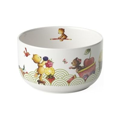 Villeroy & Boch Hungry As A Bear mueslikom 440 ml vaatwasmachinebestendig kinderservies kom van hoogwaardig porselein wit/meerkleurig Villeroy & Boch Hungry As A Bear mueslikom 440 ml vaatwasmachinebestendig kinderservies kom van hoogwaardig porselein wit/meerkleurig