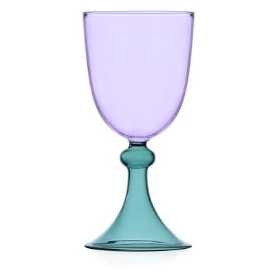 Ichendorf Milano Calice Lila en Petrol, Zeef Collection, 30 cl, borosilicaatglas, handgemaakt Ichendorf Milano Calice Lila en Petrol, Zeef Collection, 30 cl, borosilicaatglas, handgemaakt