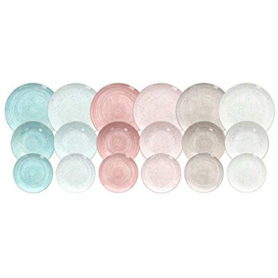 Tognana Pepper Bamboo Bordenset voor 6 personen, 18-delig, porselein, meerkleurig Tognana Pepper Bamboo Bordenset voor 6 personen, 18-delig, porselein, meerkleurig
