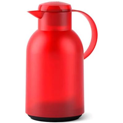 Emsa N4011700 Samba thermosfles, 1,5 l, QuickPress-sluiting, 12 uur warm en 24 uur koud, rood/transparant Emsa N4011700 Samba thermosfles, 1,5 l, QuickPress-sluiting, 12 uur warm en 24 uur koud, rood/transparant