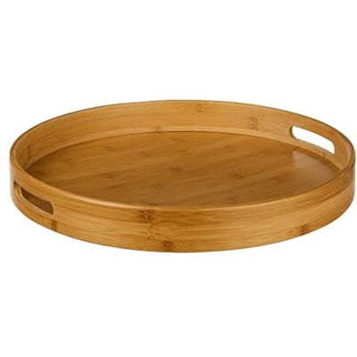 5 five simply smart 5five Rond dienblad van bamboe, 40 cm diameter, met handgrepen, voor keuken, ontbijt, voorgerecht, keukenaccessoires 5 five simply smart 5five Rond dienblad van bamboe, 40 cm diameter, met handgrepen, voor keuken, ontbijt, voorgerecht, keukenaccessoires