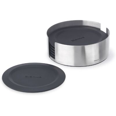 blomus 63476 Onderzetters Lareto, Roestvrij Staal Mat, Zwart/Zilver, Set Van 6 blomus 63476 Onderzetters Lareto, Roestvrij Staal Mat, Zwart/Zilver, Set Van 6