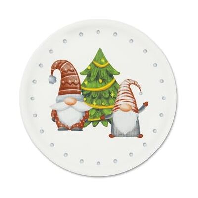 Excelsa Gnomo Friends Panettone borden, 6 stuks, porselein, diameter 31 cm, kerstdecoratie Excelsa Gnomo Friends Panettone borden, 6 stuks, porselein, diameter 31 cm, kerstdecoratie
