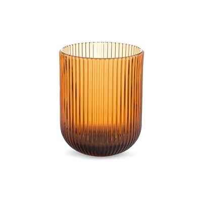 H&H Set van 6 amber cl28 pioenrozen glazen H&H Set van 6 amber cl28 pioenrozen glazen