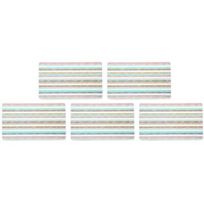 Kesper 31254 Set van 5 rechthoekige ontbijtplanken van melamine met strepen, meerkleurig, 23,5 x 14,5 x 0,4 cm Kesper 31254 Set van 5 rechthoekige ontbijtplanken van melamine met strepen, meerkleurig, 23,5 x 14,5 x 0,4 cm