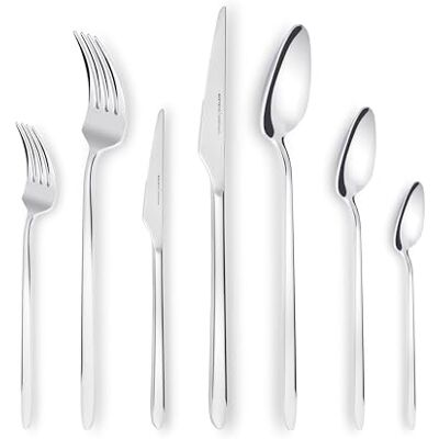 KARACA Stark 84-delig voor 12 personen, 316+ Premium, roestvrijstalen bestekset, gezond en hygiënisch bestekset, modern design KARACA Stark 84-delig voor 12 personen, 316+ Premium, roestvrijstalen bestekset, gezond en hygiënisch bestekset, modern design