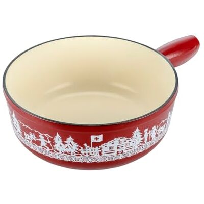KUHN RIKON Caquelon Mini-inductiekookpan, gietijzer, rood, Alpweide, Ø 17 cm KUHN RIKON Caquelon Mini-inductiekookpan, gietijzer, rood, Alpweide, Ø 17 cm