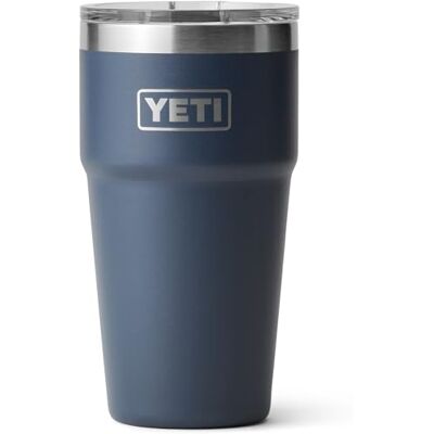 YETI Rambler Cup, Vacuum Geïsoleerde Roestvrij Staal Stapelbare Cup met Magslider Deksel, Navy, 20 oz / 591 ml YETI Rambler Cup, Vacuum Geïsoleerde Roestvrij Staal Stapelbare Cup met Magslider Deksel, Navy, 20 oz / 591 ml