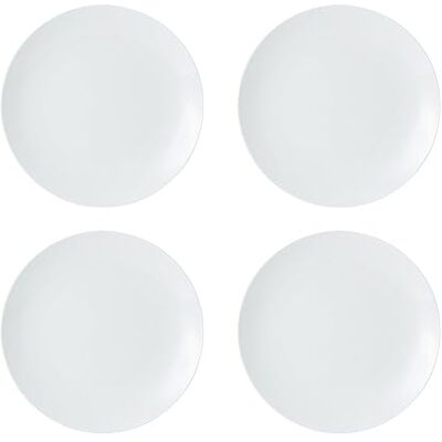 Mikasa Chalk 4-delige porseleinen dinerbordenset, 4 x witte porseleinen dinerborden voor elke dag en elke gelegenheid, 27 cm, magnetron- en vaatwasmachinebestendig Mikasa Chalk 4-delige porseleinen dinerbordenset, 4 x witte porseleinen dinerborden voor elke dag en elke gelegenheid, 27 cm, magnetron- en vaatwasmachinebestendig