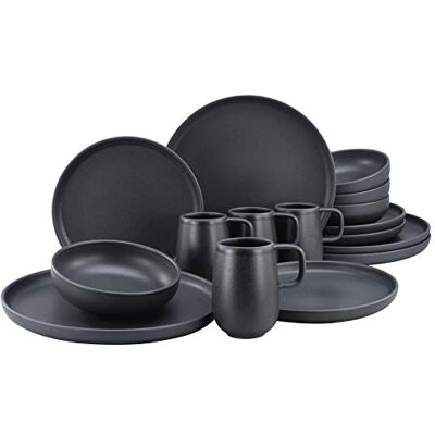 Creatable , 22978, serie uno black, serviesset, combiservies 16-delig Creatable , 22978, serie uno black, serviesset, combiservies 16-delig