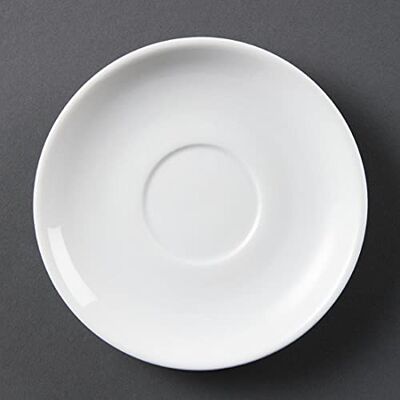 Olympia Whiteware Stapelbare schotels van wit porselein, volledig verzegelde borden, hittebestendig en schokbestendig, 12 stuks Olympia Whiteware Stapelbare schotels van wit porselein, volledig verzegelde borden, hittebestendig en schokbestendig, 12 stuks