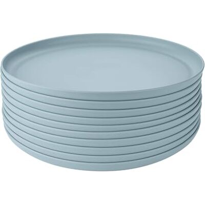 GRÄWE Linea 10 stuks kunststof borden lichtblauw Ø 25 cm, servies van onbreekbaar polypropyleen, vaatwasmachinebestendig tot 50 °C, magnetronbestendig, camping, picknick, outdoor GRÄWE Linea 10 stuks kunststof borden lichtblauw Ø 25 cm, servies van onbreekbaar polypropyleen, vaatwasmachinebestendig tot 50 °C, magnetronbestendig, camping, picknick, outdoor
