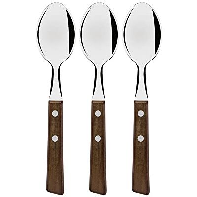 Tramontina TRADICIONAL Bestek, handvat van natuurlijk hout, roestvrij staal, steakmes (lepel) Tramontina TRADICIONAL Bestek, handvat van natuurlijk hout, roestvrij staal, steakmes (lepel)