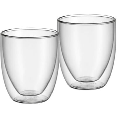 WMF Kult dubbelwandige cappuccino-glazen 250 ml met zweefeffect en hittebestendige thermoglazen, 2 stuks WMF Kult dubbelwandige cappuccino-glazen 250 ml met zweefeffect en hittebestendige thermoglazen, 2 stuks