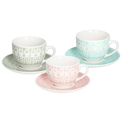 Tognana Gipsy Soft Set van 6 theekopjes met schotel, meerkleurig porselein, 270 cc Tognana Gipsy Soft Set van 6 theekopjes met schotel, meerkleurig porselein, 270 cc