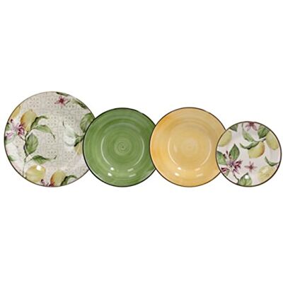 Tognana Zagara Servies voor 6 personen, 18-delig, stoneware meerkleurig Tognana Zagara Servies voor 6 personen, 18-delig, stoneware meerkleurig