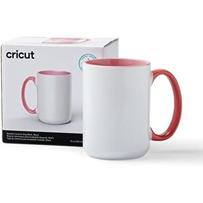 Cricut Afgeschuinde keramische blanco mok Miami 425 ml 1 x beker infuseerbare inkt sublimatie voor gebruik met alle snijmachines Cricut Afgeschuinde keramische blanco mok Miami 425 ml 1 x beker infuseerbare inkt sublimatie voor gebruik met alle snijmachines