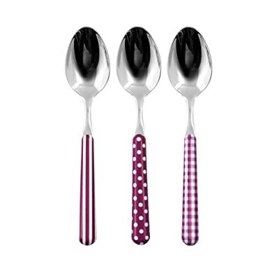 Home Provence Set van 6 lepels van roestvrij staal, lila decoratie Home Provence Set van 6 lepels van roestvrij staal, lila decoratie