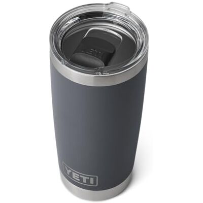 YETI Rambler Tumbler, Vaccum Geïsoleerde Roestvrij Staal Tumbler met Magslider Deksel, Houtskool, 591 ml YETI Rambler Tumbler, Vaccum Geïsoleerde Roestvrij Staal Tumbler met Magslider Deksel, Houtskool, 591 ml