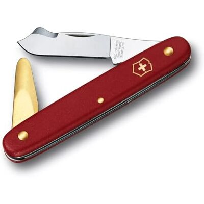 Victorinox Kombi 2 Okuliermesser, tuinmes, mes spits 45 mm, messenspoeloplosser, rood, 100 mm Victorinox Kombi 2 Okuliermesser, tuinmes, mes spits 45 mm, messenspoeloplosser, rood, 100 mm