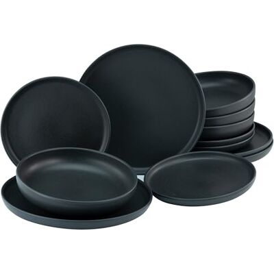 Creatable , 22979, serie uno black, serviesset, bordenset 12-delig Creatable , 22979, serie uno black, serviesset, bordenset 12-delig