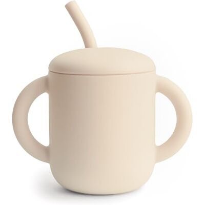 mushie leerbeker met rietje, vanaf 6 maanden, hoogwaardige en duurzame uitrusting voor peuters, jongens en meisjes, verplaatst zand mushie leerbeker met rietje, vanaf 6 maanden, hoogwaardige en duurzame uitrusting voor peuters, jongens en meisjes, verplaatst zand
