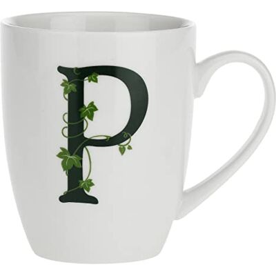LA PORCELLANA BIANCA la Porcellana Mug Lettre P, Porcelaine, Blanc, 12 x 12 x 3 cm LA PORCELLANA BIANCA la Porcellana Mug Lettre P, Porcelaine, Blanc, 12 x 12 x 3 cm