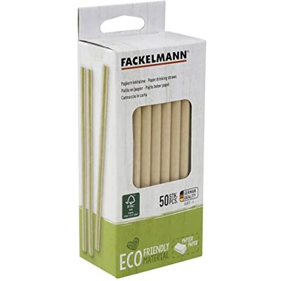 Fackelmann Papieren rietjes, duurzaam, milieuvriendelijk, FSC-gecertificeerd, recyclebaar, composteerbaar, biologisch afbreekbaar, voor feestjes of thuis, bruin/wit, 0,8 x 15 cm, 50 stuks Fackelmann Papieren rietjes, duurzaam, milieuvriendelijk, FSC-gecertificeerd, recyclebaar, composteerbaar, biologisch afbreekbaar, voor feestjes of thuis, bruin/wit, 0,8 x 15 cm, 50 stuks